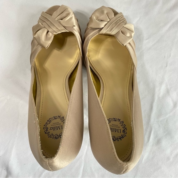 I.Miller Forbes Satiny Bow Front Peep Toe Heels - Picture 6 of 9